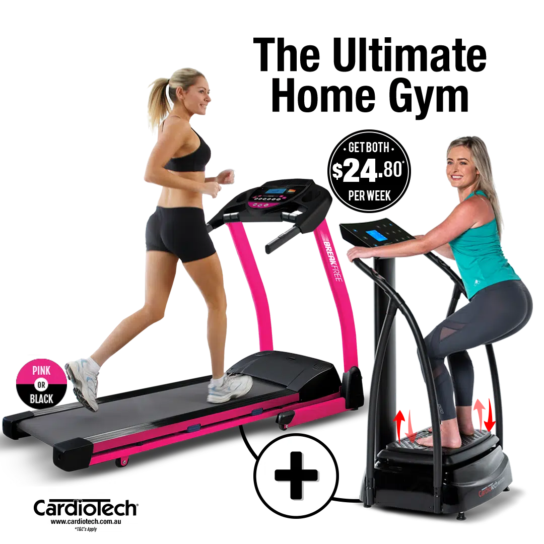Cardiotech Breakfree Treadmill + CV12 Whole Body Vibration Machine Combo